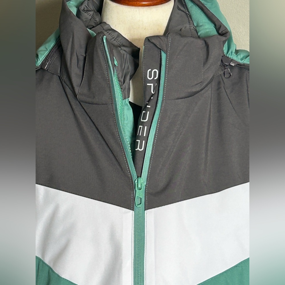 Women’s Spyder 3 in 1 Green n white winter Jacket - Picture 2 of 16